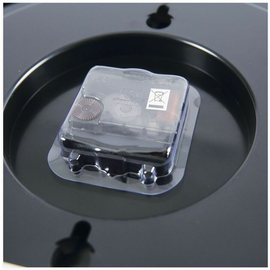Image of Universal UNV11381 Wall Clock, Analog, Quartz, Black Case, Plastic, 1 Each