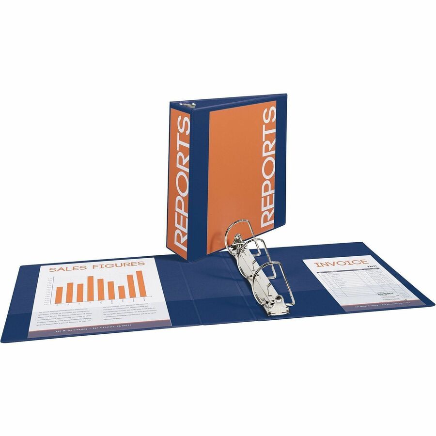 Image of Avery® View Binder, Slant Ring, DuraHinge,3" Cap.,Blue