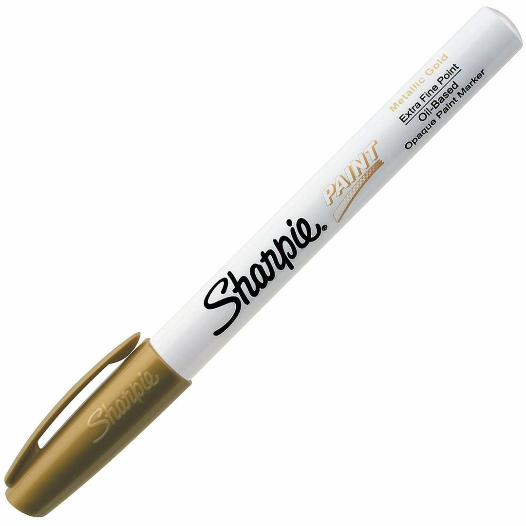 Image of Sharpie 35532 Extra Fine Oil-Based Paint Markers, Gold Ink, Oil Based, 1 Each