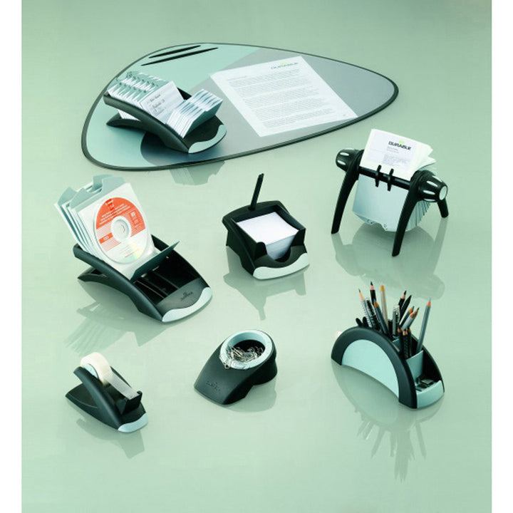 Image of Durable® Telindex Desk Address Card File, Holds 500 2.88 X 4.13 Cards, 5.13 X 9.31 X 3.56, Plastic, Graphite/black