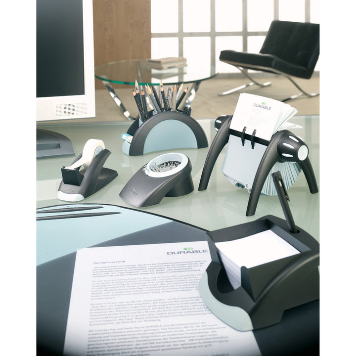 Image of Durable® Telindex Desk Address Card File, Holds 500 2.88 X 4.13 Cards, 5.13 X 9.31 X 3.56, Plastic, Graphite/black
