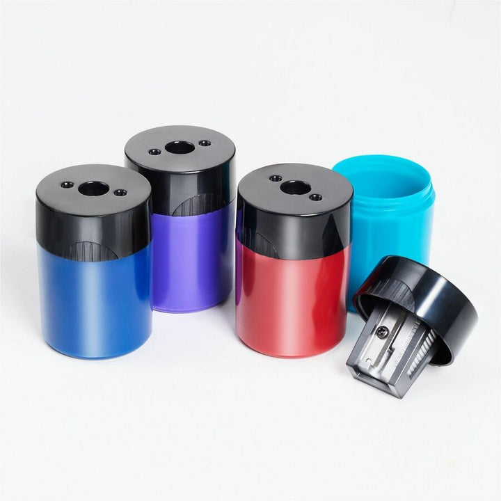 Image of Staedtler 511-63 Cylinder Metal Blade Pencil Sharpener, 1 Hole(s), 2.2" H x 1.5" Width, Metal, Assorted, 10 / Box