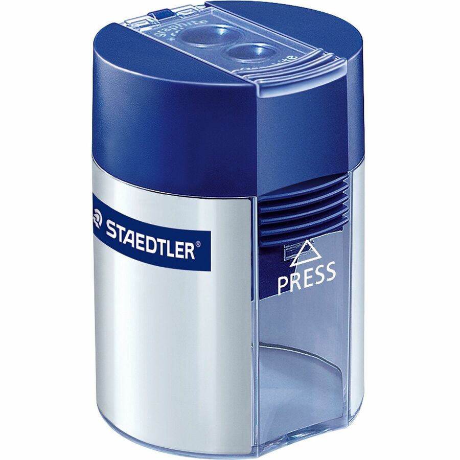 Image of Staedtler 512-001 Double-hole Tub Pencil Sharpener, 2 Hole(s), 1.5" H x 1.5" Width, Plastic, 1 Each