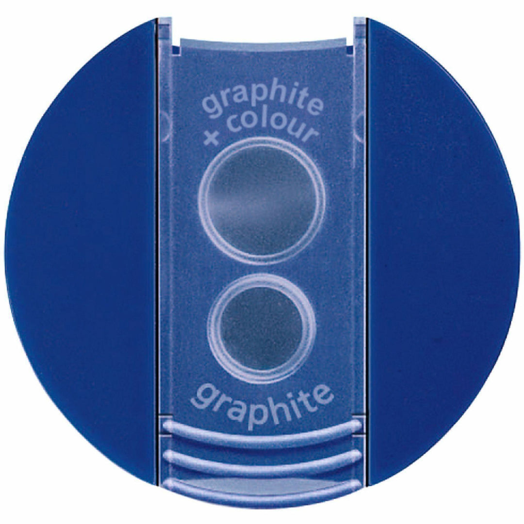 Image of Staedtler 512-001 Double-hole Tub Pencil Sharpener, 2 Hole(s), 1.5" H x 1.5" Width, Plastic, 1 Each
