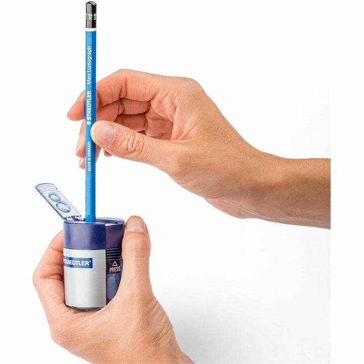 Image of Staedtler 512-001 Double-hole Tub Pencil Sharpener, 2 Hole(s), 1.5" H x 1.5" Width, Plastic, 1 Each