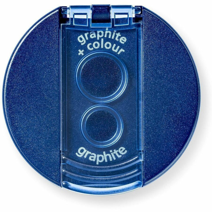 Image of Staedtler 512-001 Double-hole Tub Pencil Sharpener, 2 Hole(s), 1.5" H x 1.5" Width, Plastic, 1 Each