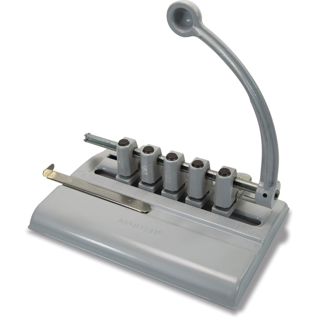 Image of Master 525M Products Adjustable 5-hole Punch, 5 Punch Head(s), 40 Sheet, 11/32" Punch Size, Tan, 1 Each
