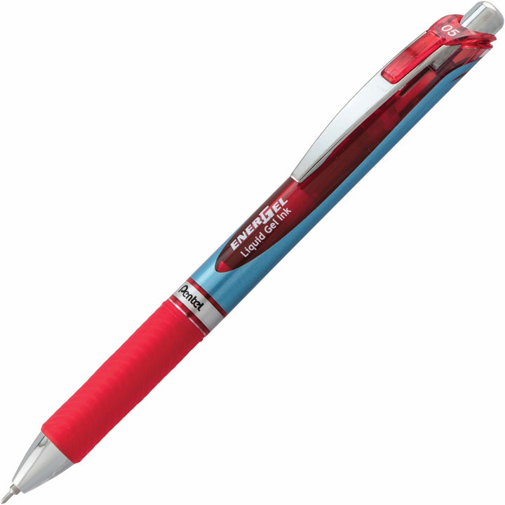 Image of Pentel® EnerGel RTX Gel Pen, Retractable, Fine 0.5 mm, Red Ink, Red/Blue Barrel