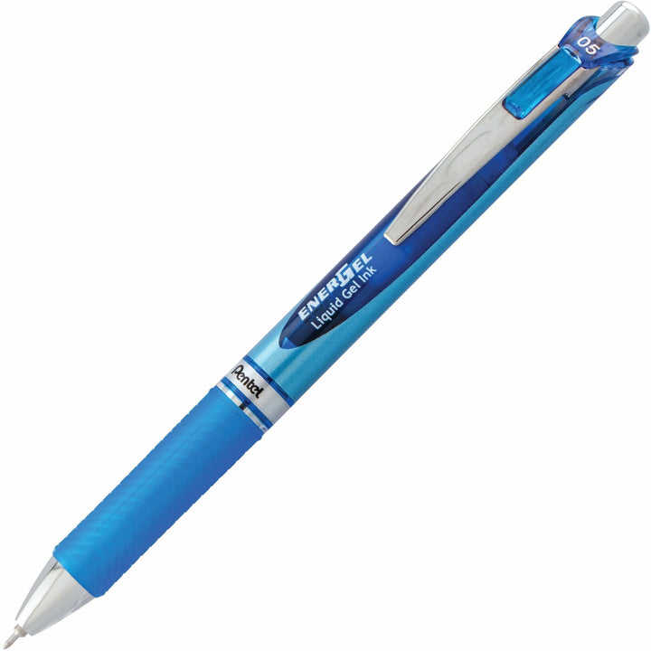 Image of Pentel® EnerGel RTX Gel Pen, Retractable, Fine 0.5 mm, Blue Ink, Blue/Light Blue Barrel