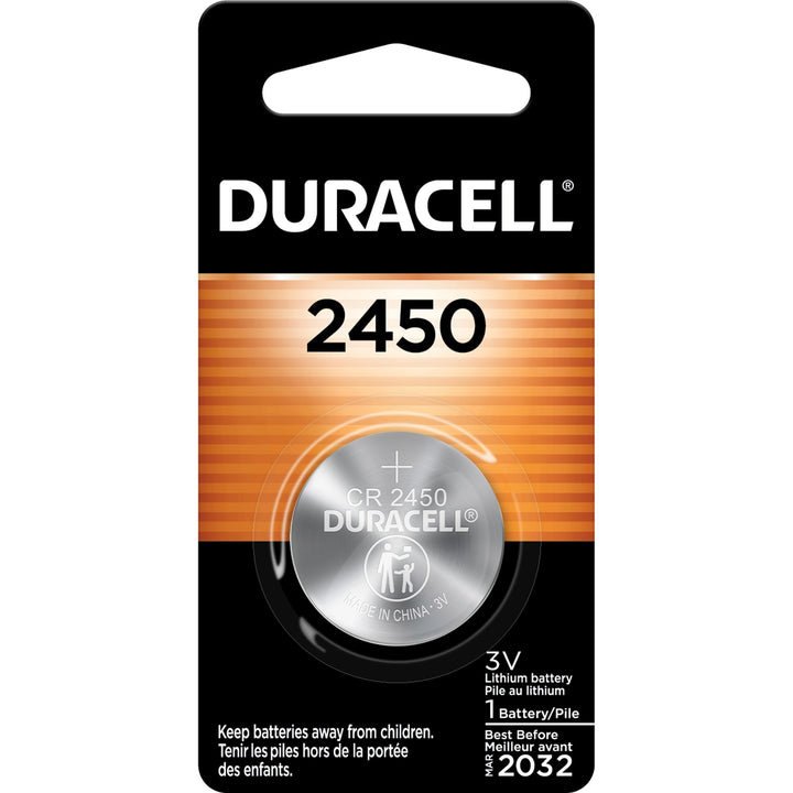 Image of Duracell DL2450BPK Coin Cell General Purpose Battery, For Multipurpose, 3 V DC, 1 Each
