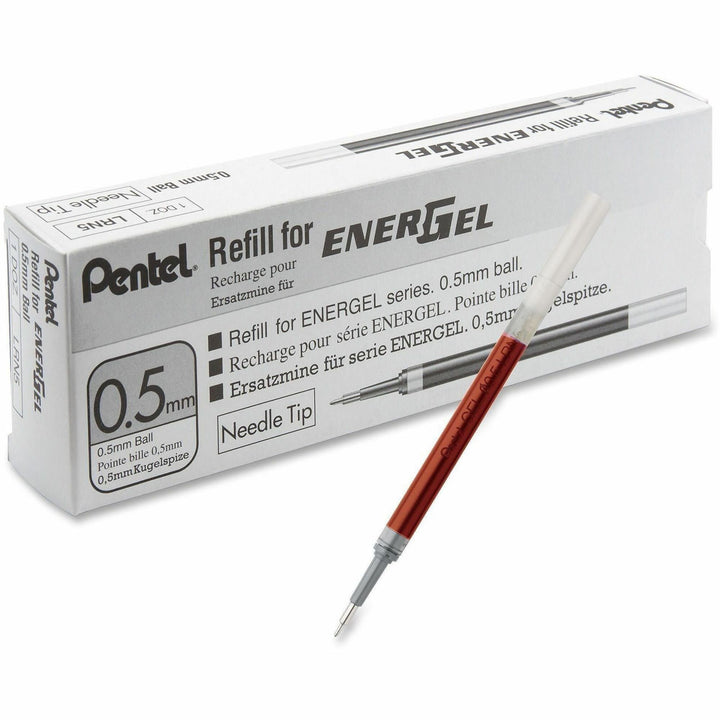 Image of Pentel LRN5-B EnerGel Liquid Gel Pen Refill, 0.50 mm, Red Ink, Acid-free, 12 / Dozen