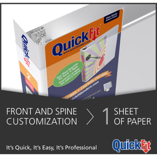 Image of QuickFit 870100 View Binder, 3-Ring Binder, Angle D Ring, 1 Inch, White