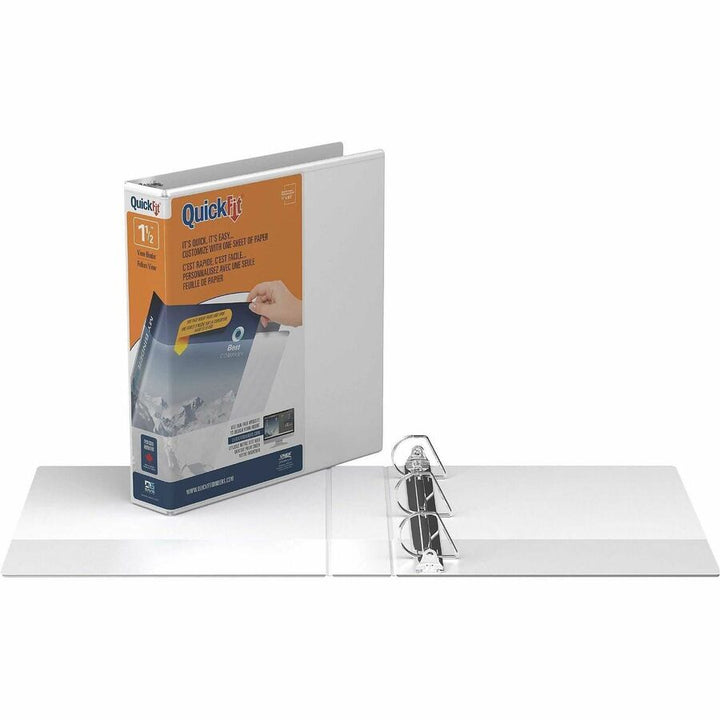 Image of Stride Quickfit D-Ring View Binder, 3 Rings, 1.5" Capacity, 11 X 8.5, White