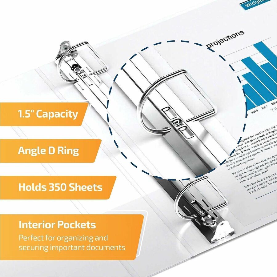 Image of Stride Quickfit D-Ring View Binder, 3 Rings, 1.5" Capacity, 11 X 8.5, White