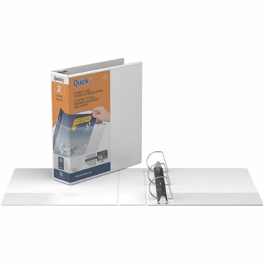 Image of QuickFit 870300 View Binder, 3-Ring Binder, Angle D Ring, 2 Inch, White