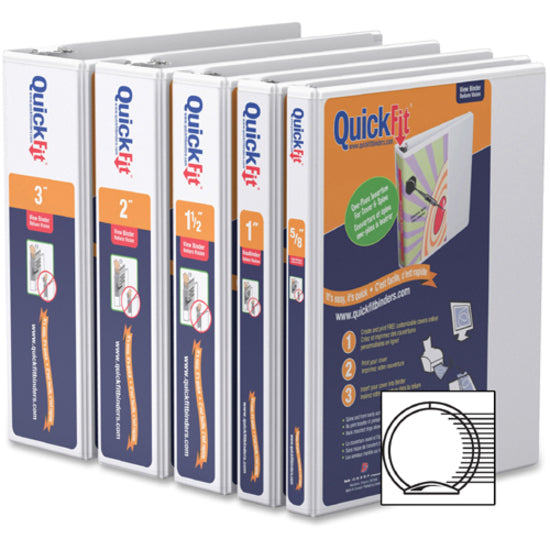 Image of QuickFit Clear View 871100 Clear-View Binder, 3-Ring Binder, Round Ring, 1 Inch, White