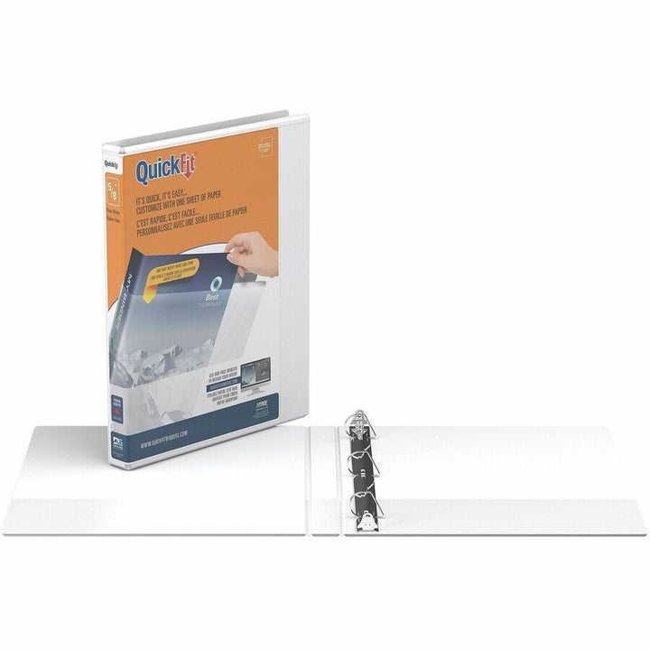 Image of QuickFit 87A000 View Binder, 3-Ring Binder, Angle D Ring, 5/8 Inch, White