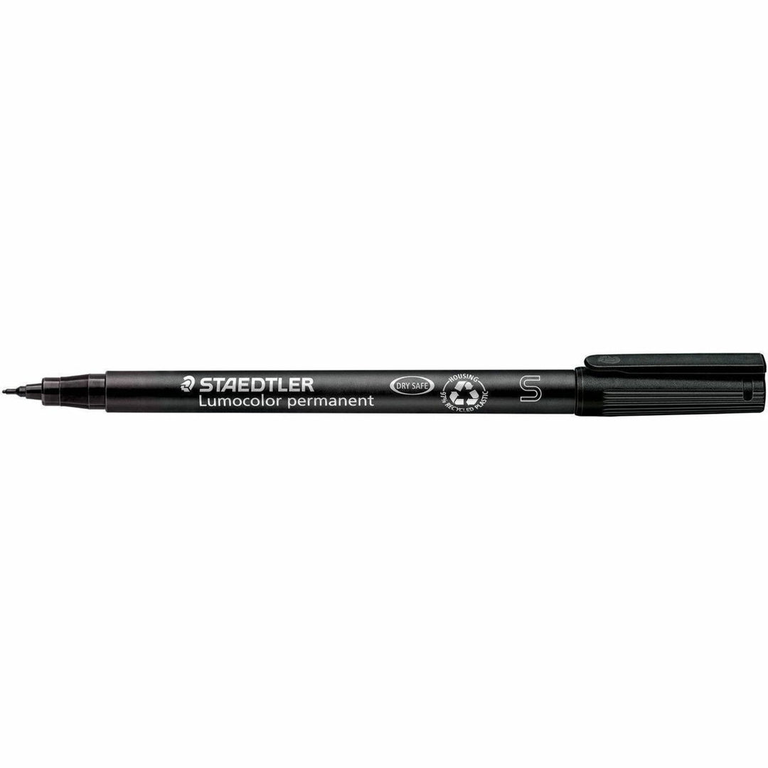 Image of Staedtler® Fiber Tip Marker Permanent, Superfine, 10/BX, Black