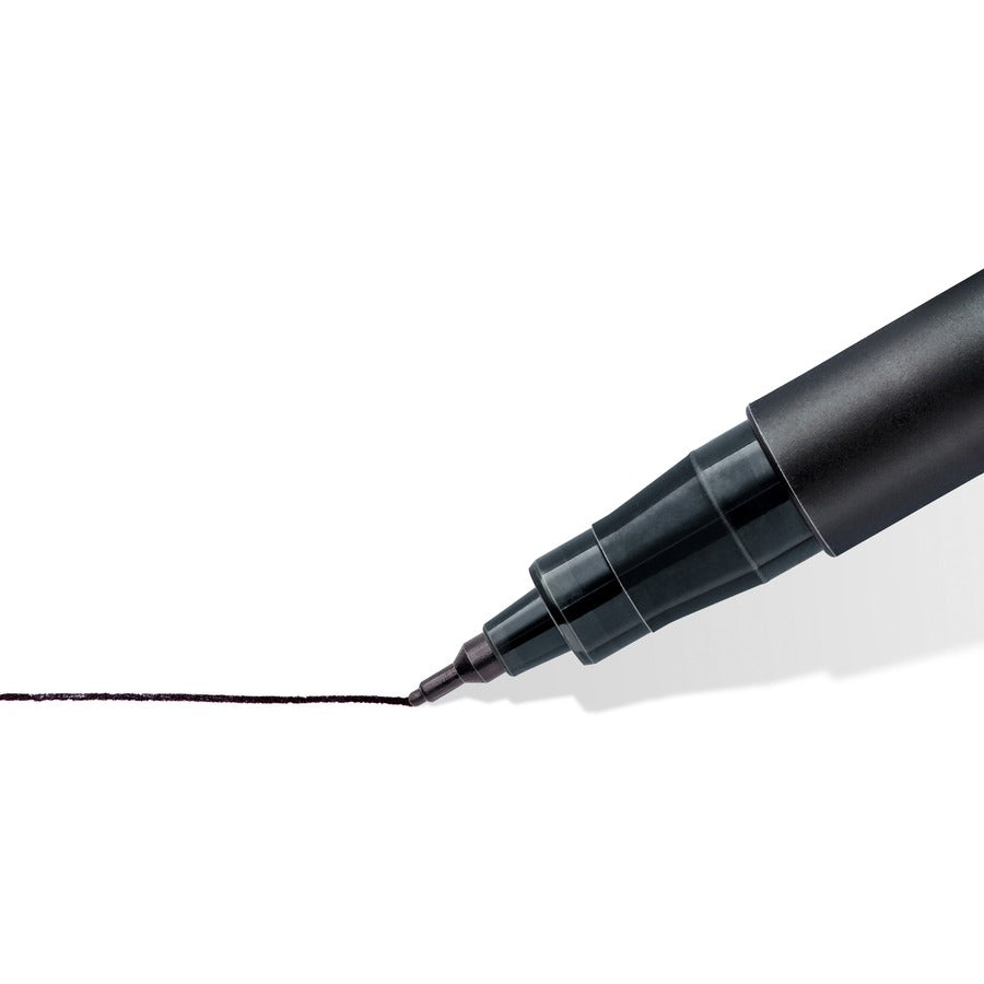 Image of Staedtler® Fiber Tip Marker Permanent, Superfine, 10/BX, Black