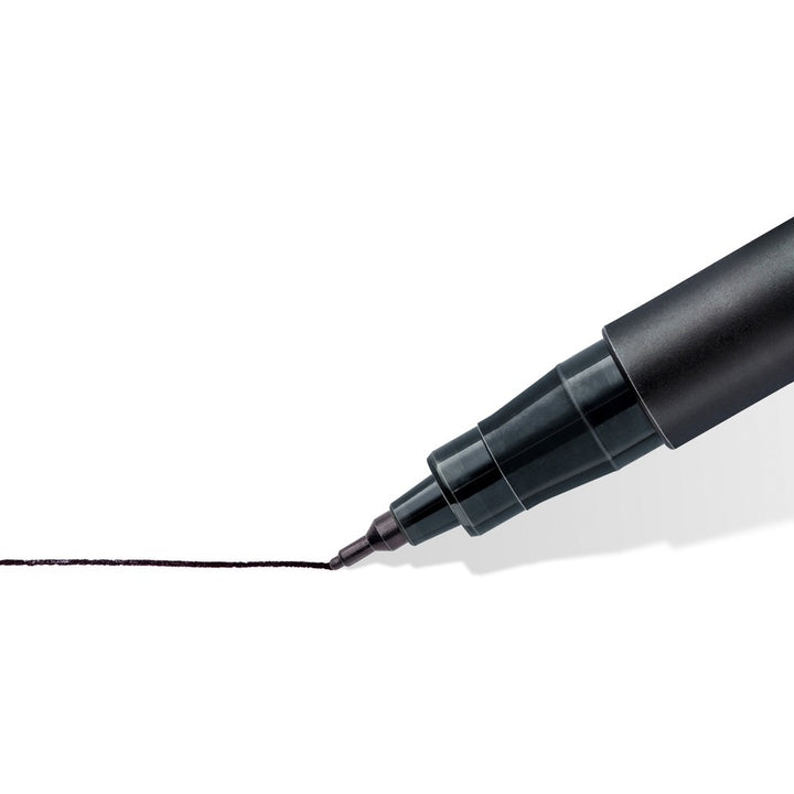 Image of Staedtler® Fiber Tip Marker Permanent, Superfine, 10/BX, Black