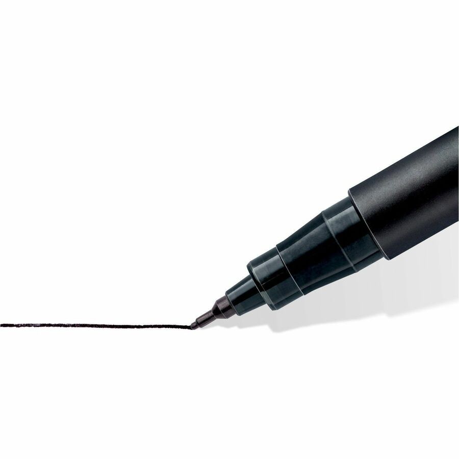 Image of Staedtler® Fiber Tip Marker Permanent, Superfine, 10/BX, Black