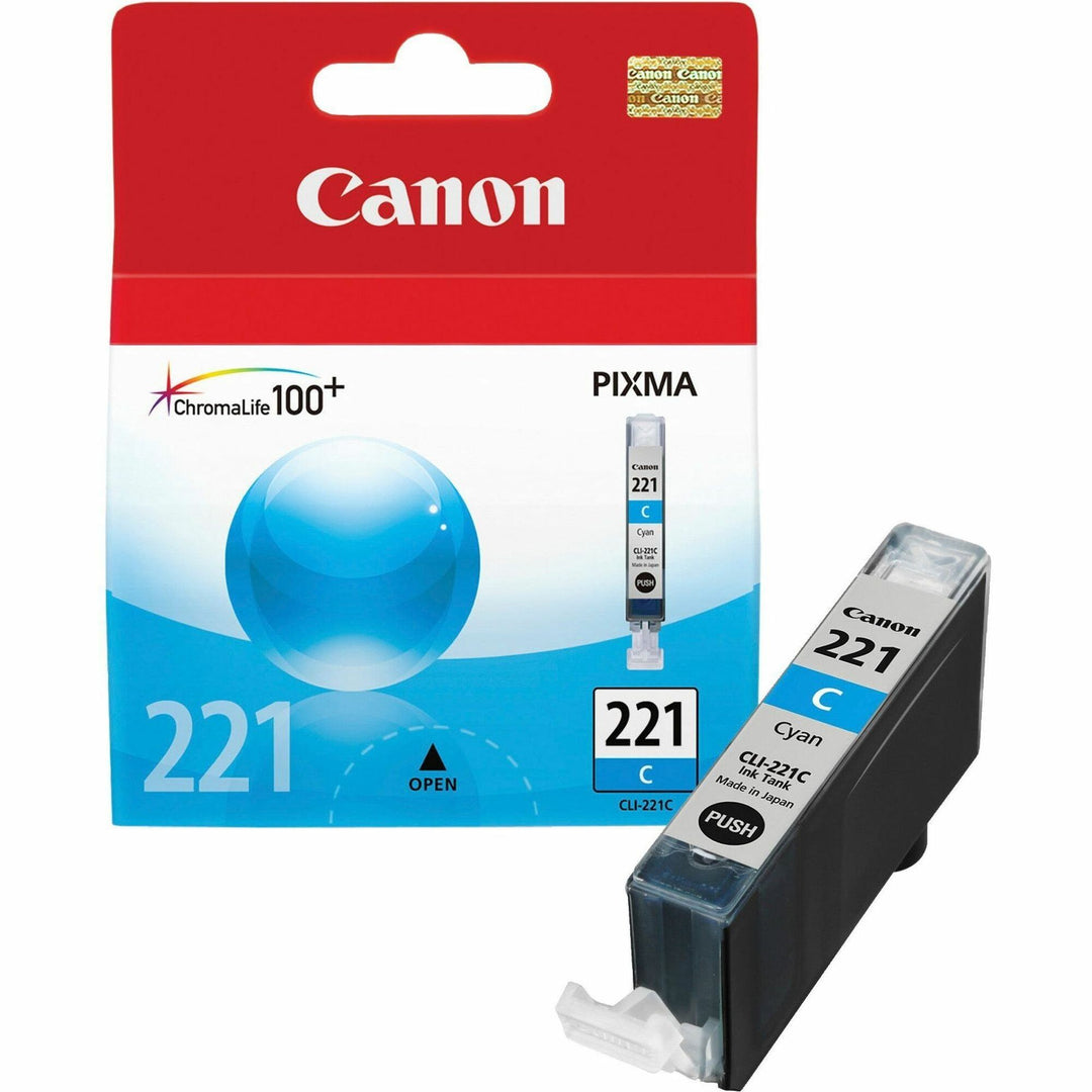 Image of Canon CLI-221C CLI221 Dye Ink Cartridge, 535 Pages, 1 Each
