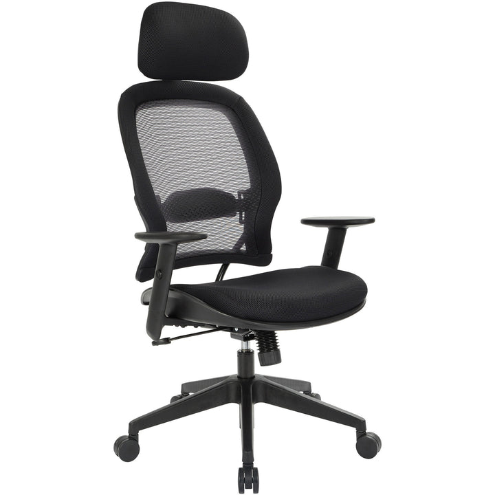 Image of OSP Furniture Executive High-Back Chair, 27"x27.625"x47.813-56.125", BK
