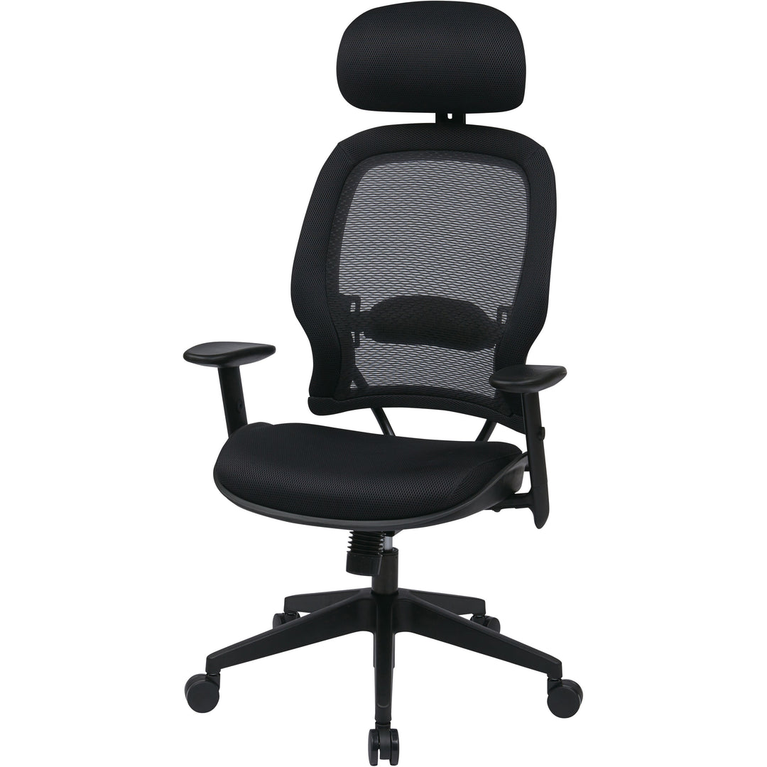 Image of OSP Furniture Executive High-Back Chair, 27"x27.625"x47.813-56.125", BK