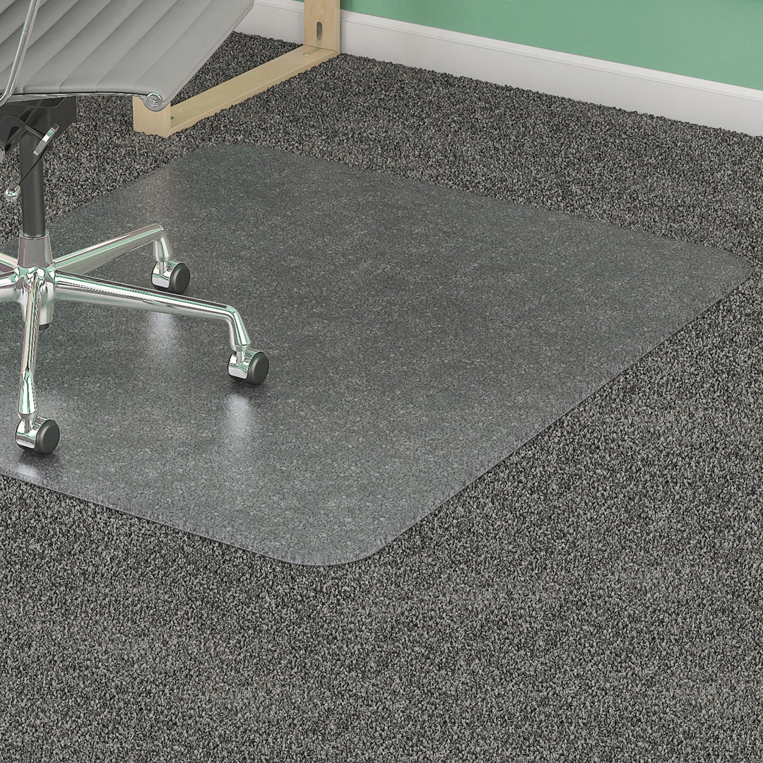 Image of Lorell Rectangular Chairmat, Studded, Medium Pile, 46"x60", Clear