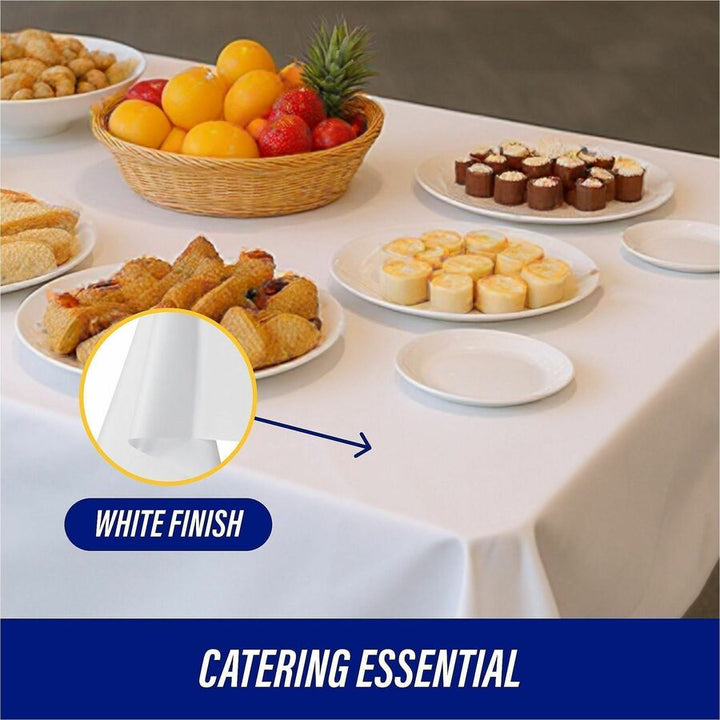 Image of Genuine Joe Table Cover Roll, Plastic, 40"x300', White
