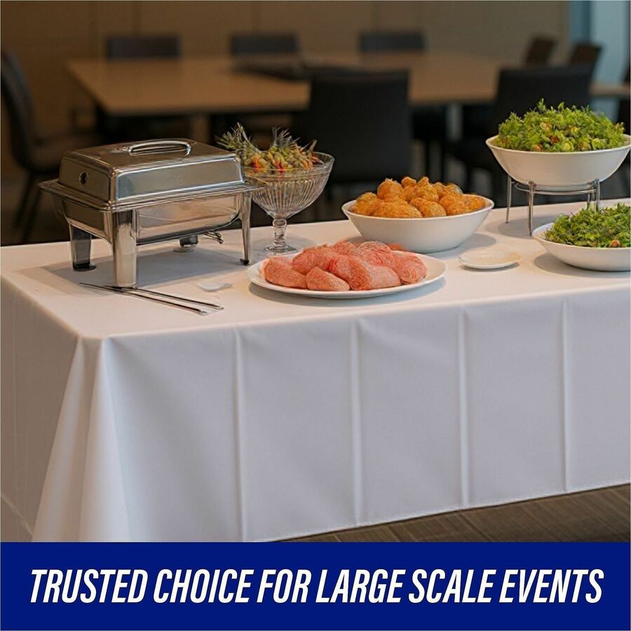 Image of Genuine Joe Table Cover Roll, Plastic, 40"x300', White