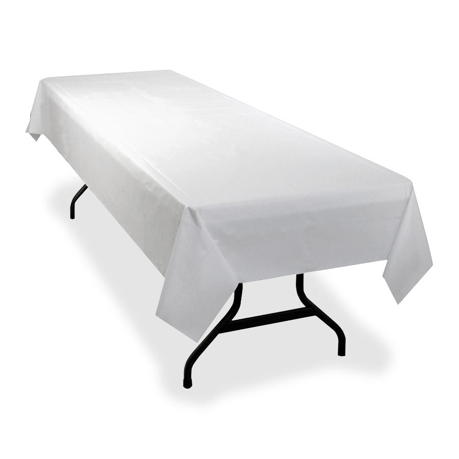 Image of Genuine Joe Table Cover Roll, Plastic, 40"x300', White