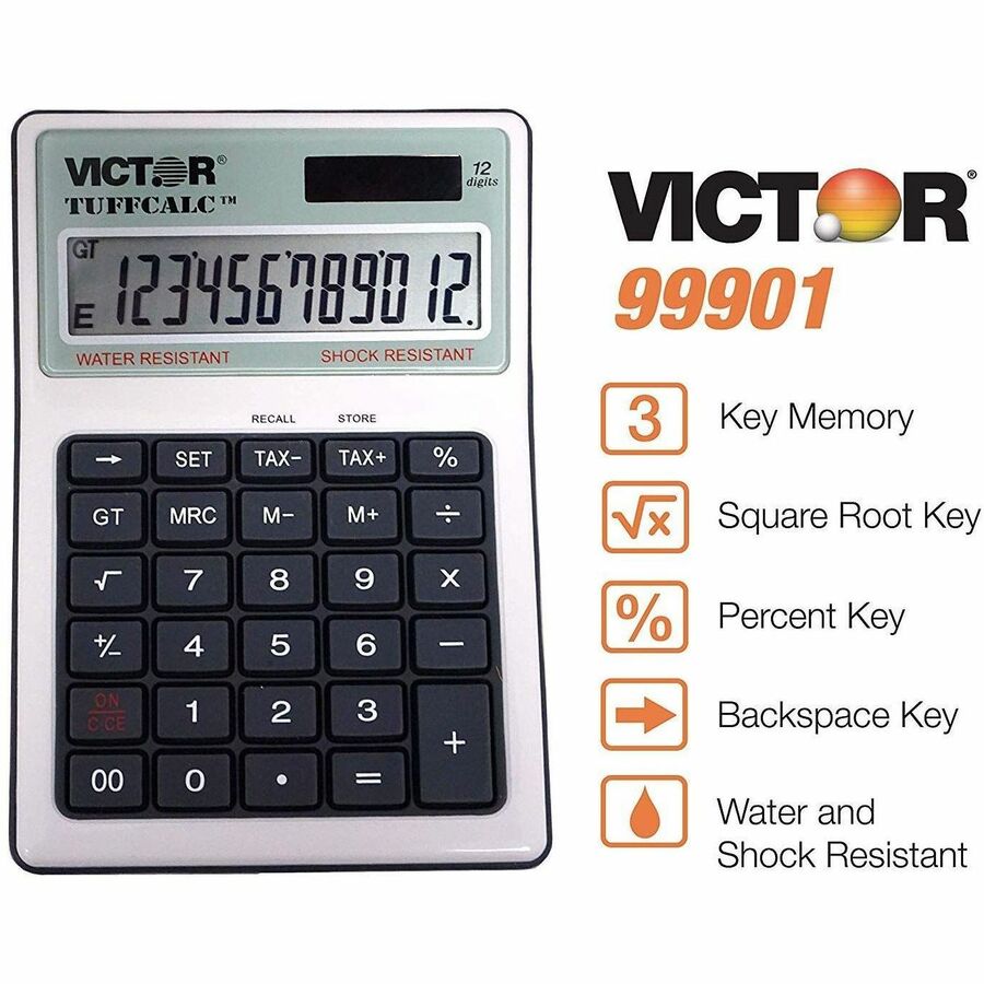 Image of Victor® Tuffcalc Desktop Calculator, 12-Digit Lcd