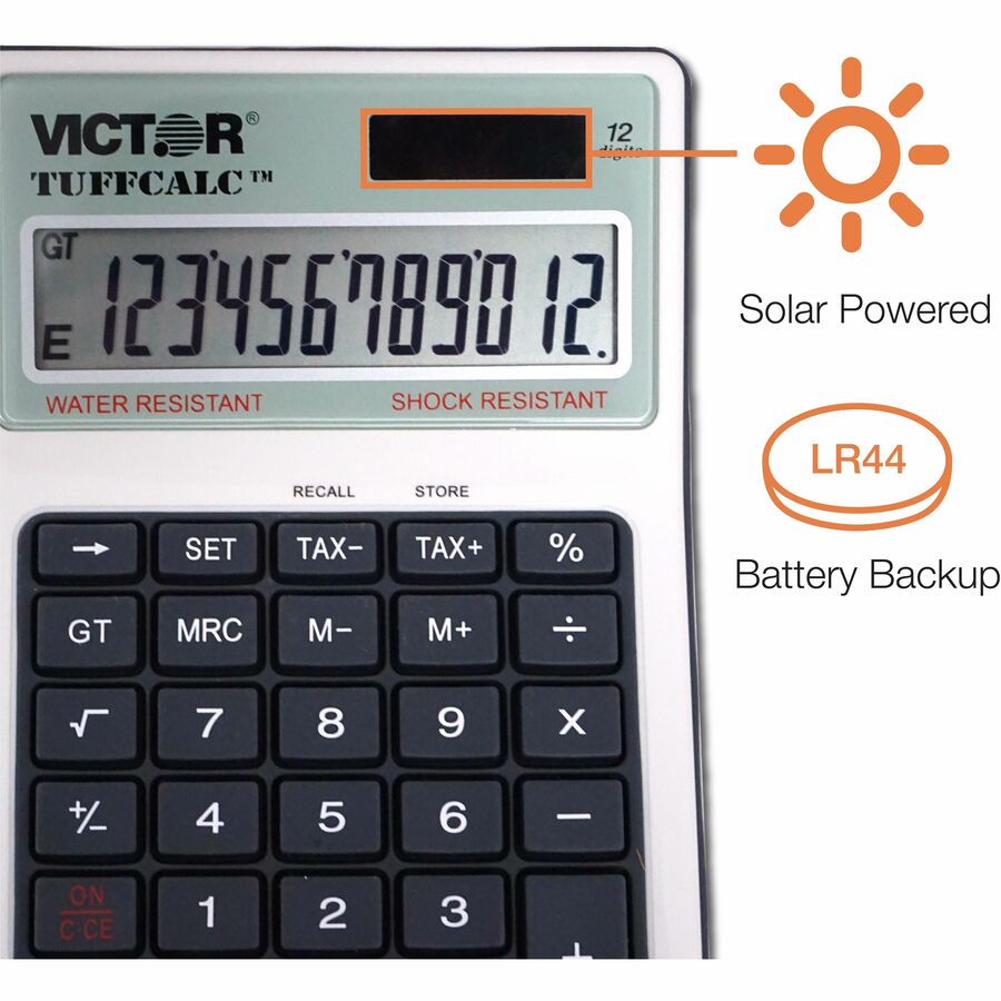 Image of Victor® Tuffcalc Desktop Calculator, 12-Digit Lcd