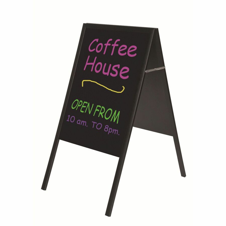 Image of Bi-silque Wet-Erase Sign Board, 2-Sided, 23-3/4"x30"x45-1/2", BK