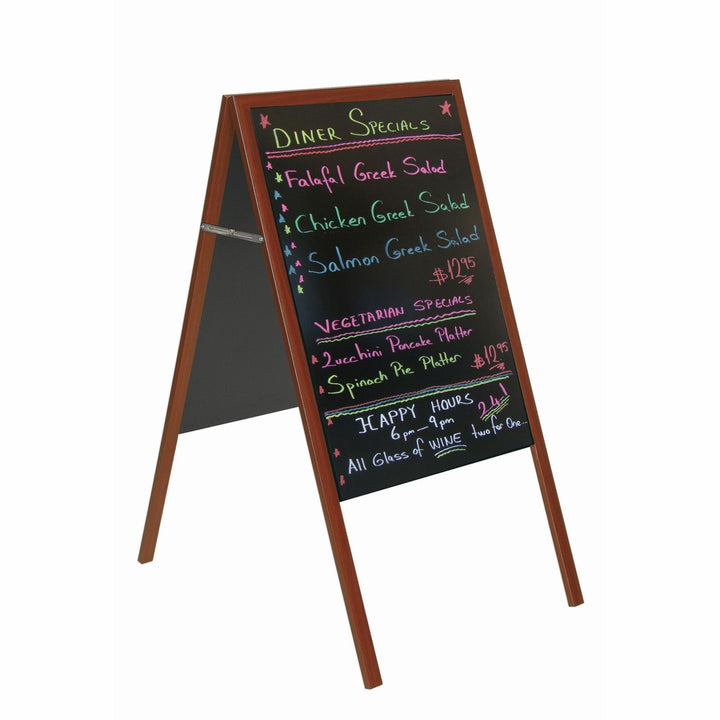 Image of Bi-silque Wet-Erase Sign Board,2-sided,23-3/4"x30"x45-1/2",BLK/Cherry
