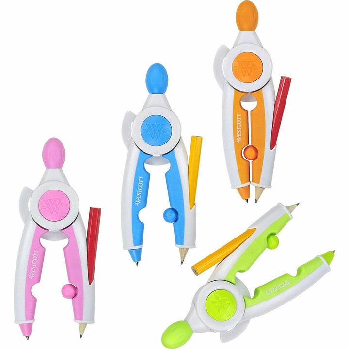 Image of Westcott® Soft Touch School Compass with Antimicrobial Product Protection, 10", Assorted Colors