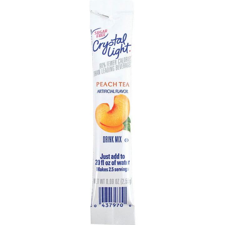 Image of Crystal Light On The Go 79730 On-The-Go Mix Peach Sticks, Powder, 0.09 oz, Peach Tea, 30 / Box