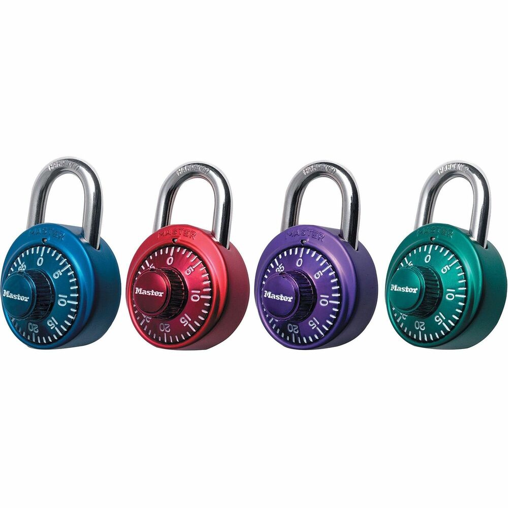 Image of Master Lock Company Numeric Combination Locks, Steel Shackle, Assorted Random