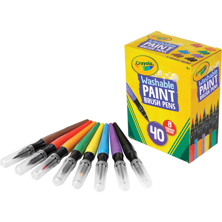 Image of Crayola® Paint Brush Pens, No Drip, 40/BX, Assorted