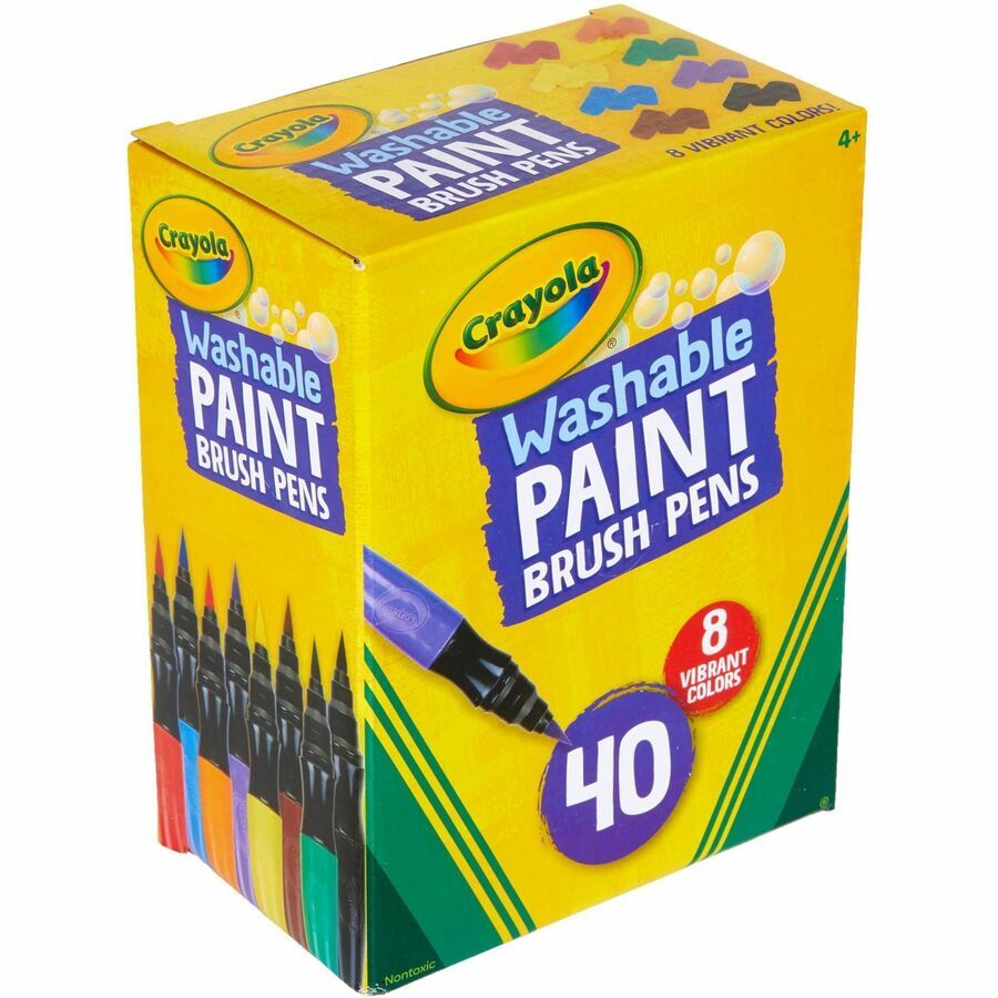 Image of Crayola® Paint Brush Pens, No Drip, 40/BX, Assorted