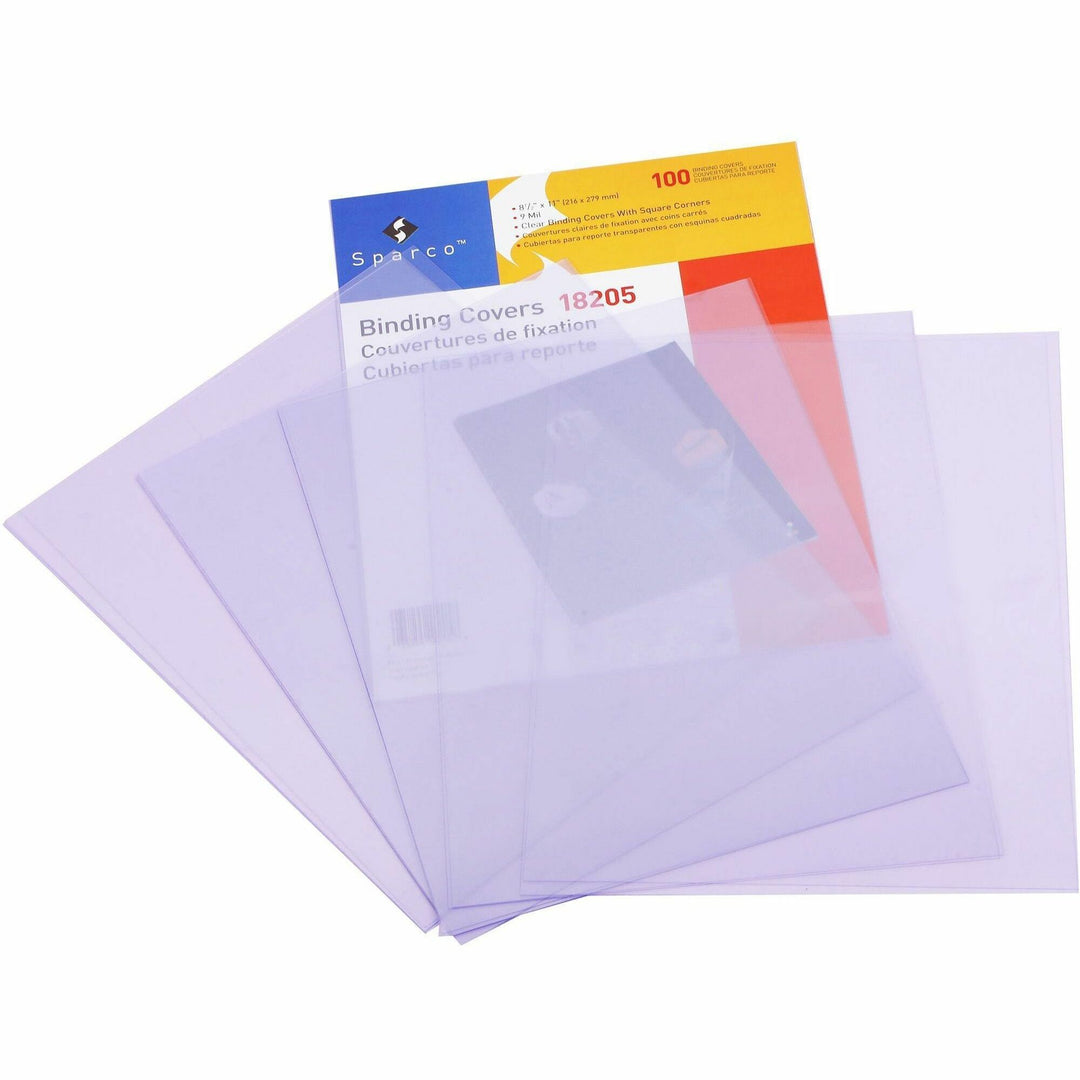 Image of Sparco Presentatn Covers,Sqre Cnr, Pln, 9mil,11"x8-1/2",100/BX,CL