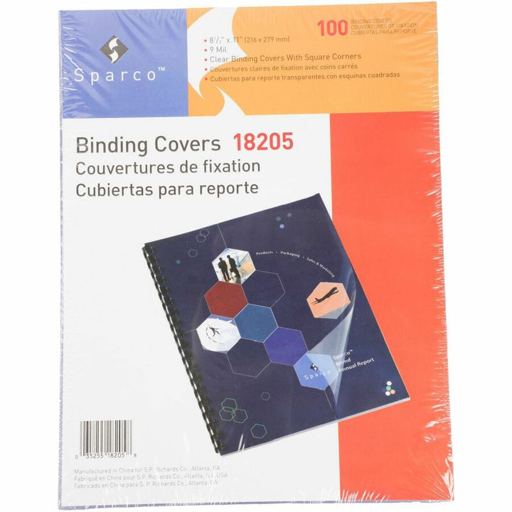 Image of Sparco Presentatn Covers,Sqre Cnr, Pln, 9mil,11"x8-1/2",100/BX,CL