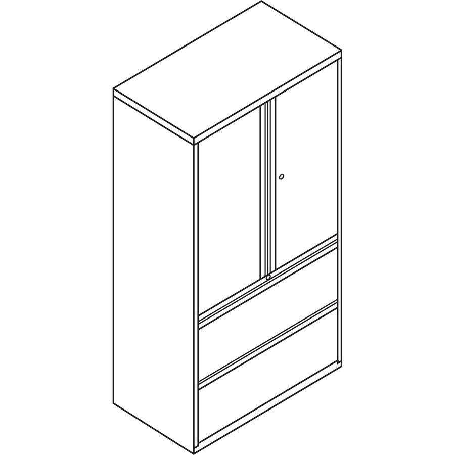 Image of HON® Lateral File,w/ Storage,2-drawer,36"x18"x64-1/2",Putty