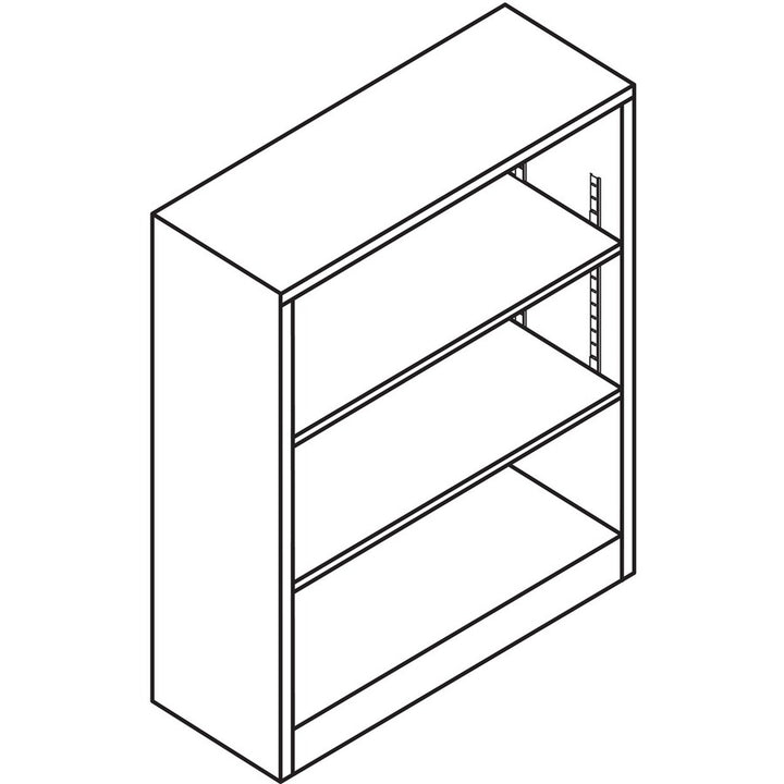 Image of HON® Metal Bookcase, Three-Shelf, 34.5w x 12.63d x 41h, Black