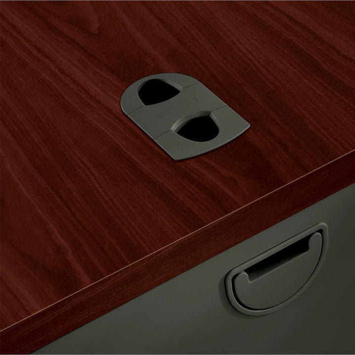 Image of HON® 38000 Series Double Pedestal Desk, 72" X 36" X 29.5", Mahogany/charcoal