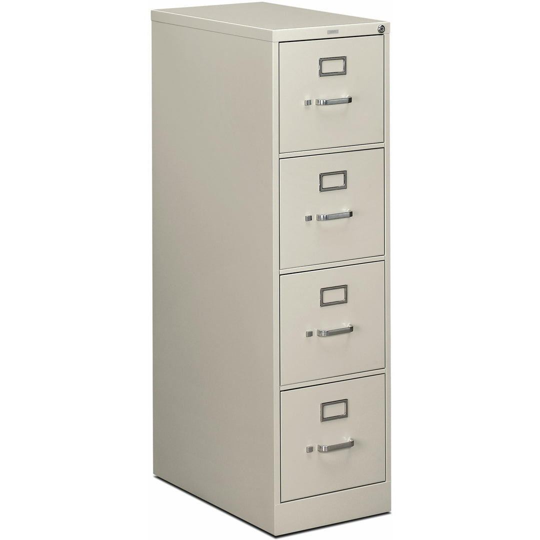 Image of HON® 510 Series Vertical File, 4 Letter-Size File Drawers, Light Gray, 15" X 25" X 52"