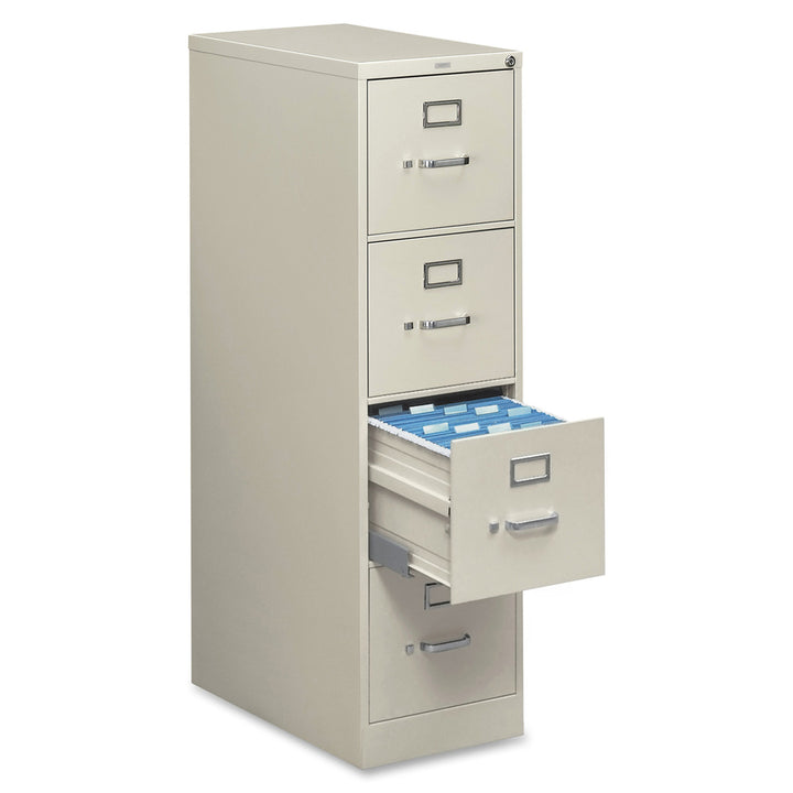 Image of HON® 510 Series Vertical File, 4 Letter-Size File Drawers, Light Gray, 15" X 25" X 52"