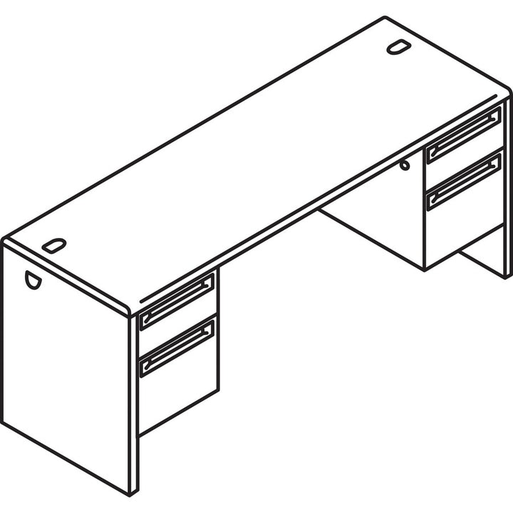 Image of HON® 38000 Series Kneespace Credenza, 60w X 24d X 29.5h, Mahogany/charcoal