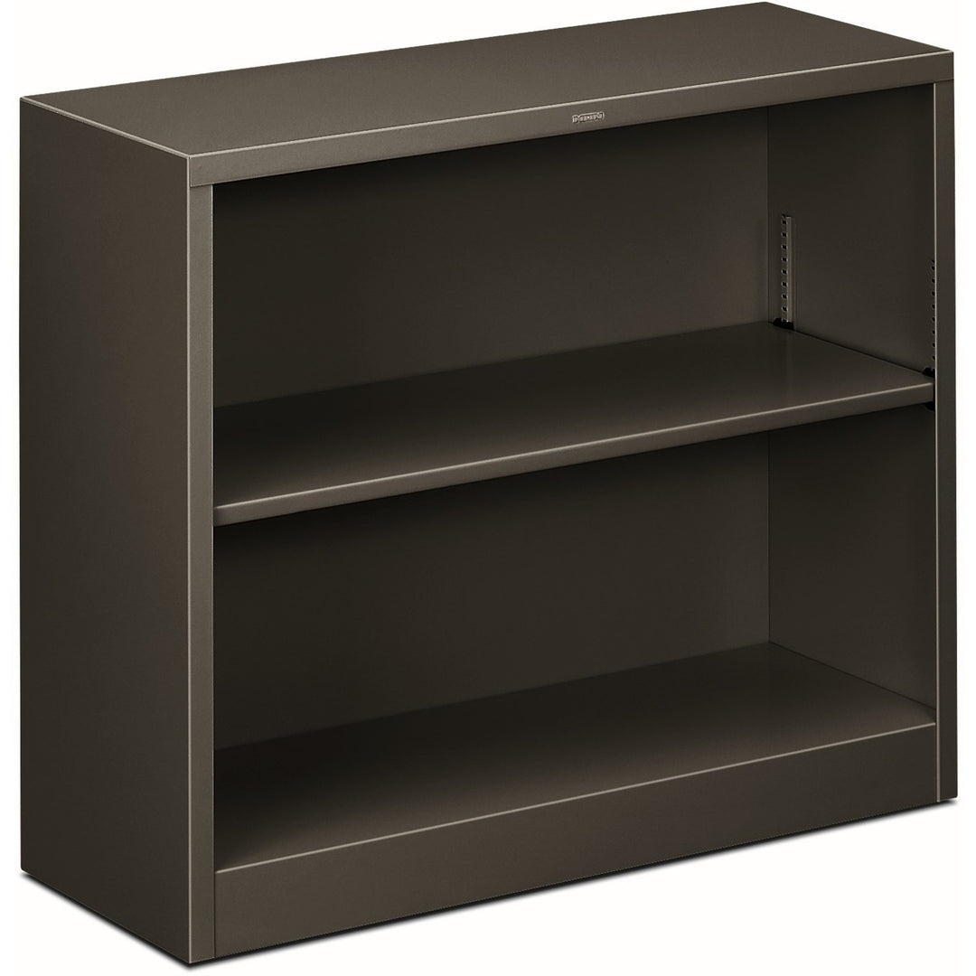 Image of HON® Metal Bookcase, Two-Shelf, 34.5w x 12.63d x 29h, Charcoal